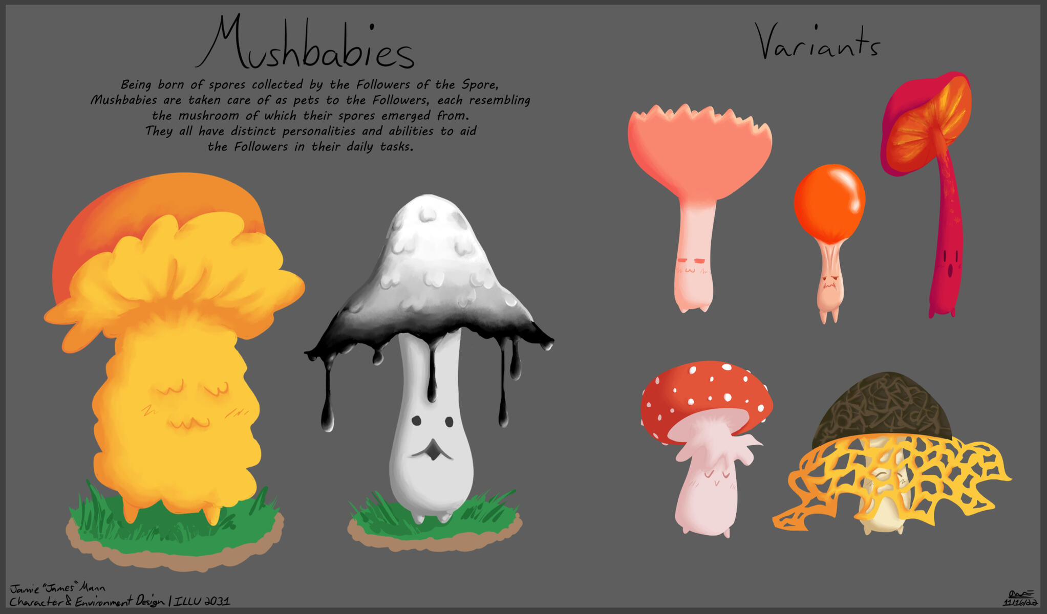 Mushbabies Reference Sheet